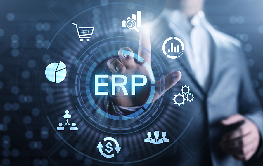ERP Enterprise resources planning system software business technology